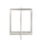 42" Clear And Silver Rounded Glass And Metal Trestle Base Dining Table