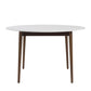 47" White And Brown Rounded Dining Table