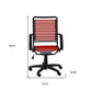 Red and Black Adjustable Swivel Bungee Rolling Office Chair