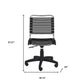 Black and Silver Adjustable Swivel Bungee Rolling Office Chair