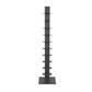 60" Dark Gray Metal Ten Shelf Modern Tower Bookcase