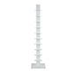 60" White Metal Ten Shelf Modern Tower Bookcase