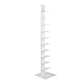 60" White Metal Ten Shelf Modern Tower Bookcase