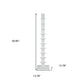 60" White Metal Ten Shelf Modern Tower Bookcase