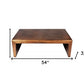 54" Copper Solid Wood and Metal Frame Coffee Table