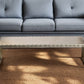 60" Gray Aluminum and Metal Frame Coffee Table