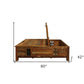 60" Green and Brown Solid Wood Distressed Lift Top Solid Coffee Table