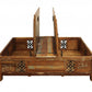 60" Green and Brown Solid Wood Distressed Lift Top Solid Coffee Table