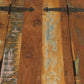 60" Green and Brown Solid Wood Distressed Lift Top Solid Coffee Table