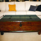 50" Brown Solid Wood Distressed Lift Top Coffee Table