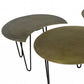 Set of Four Brass Aluminum and Metal Free Form Frame Bunching Coffee Tables
