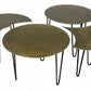 Set of Four Brass Aluminum and Metal Free Form Frame Bunching Coffee Tables