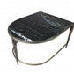 Set of Two Clear and Gold Glass and Iron Oval Frame Nested Coffee Tables