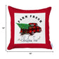 Christmas Buffalo Check Pick Up Truck Throw Pillow