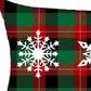 Set of 2 Christmas Snowflake Trio Plaid Lumbar Throw Pillows