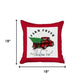 Set Of Four 18 X 18 Red Plaid Zippered Polyester Christmas Tree Throw Pillow