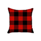 Set of Four Red Black and White Farm Fresh Christmas Tree Holiday Red Truck Plaid Fabric Throw Pillows