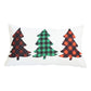 Christmas Tree Trio Plaid Lumbar Throw Pillow