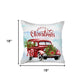 Set of 2 Merry Christmas Vintage Red Car Throw Pillows