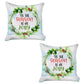 Set of Two 18" White and Green Tis the Season To Be Jolly Christmas Wreath Fabric Throw Pillow Covers