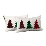 Set of 2 Christmas Tree Trio Plaid Lumbar Pillow Covers