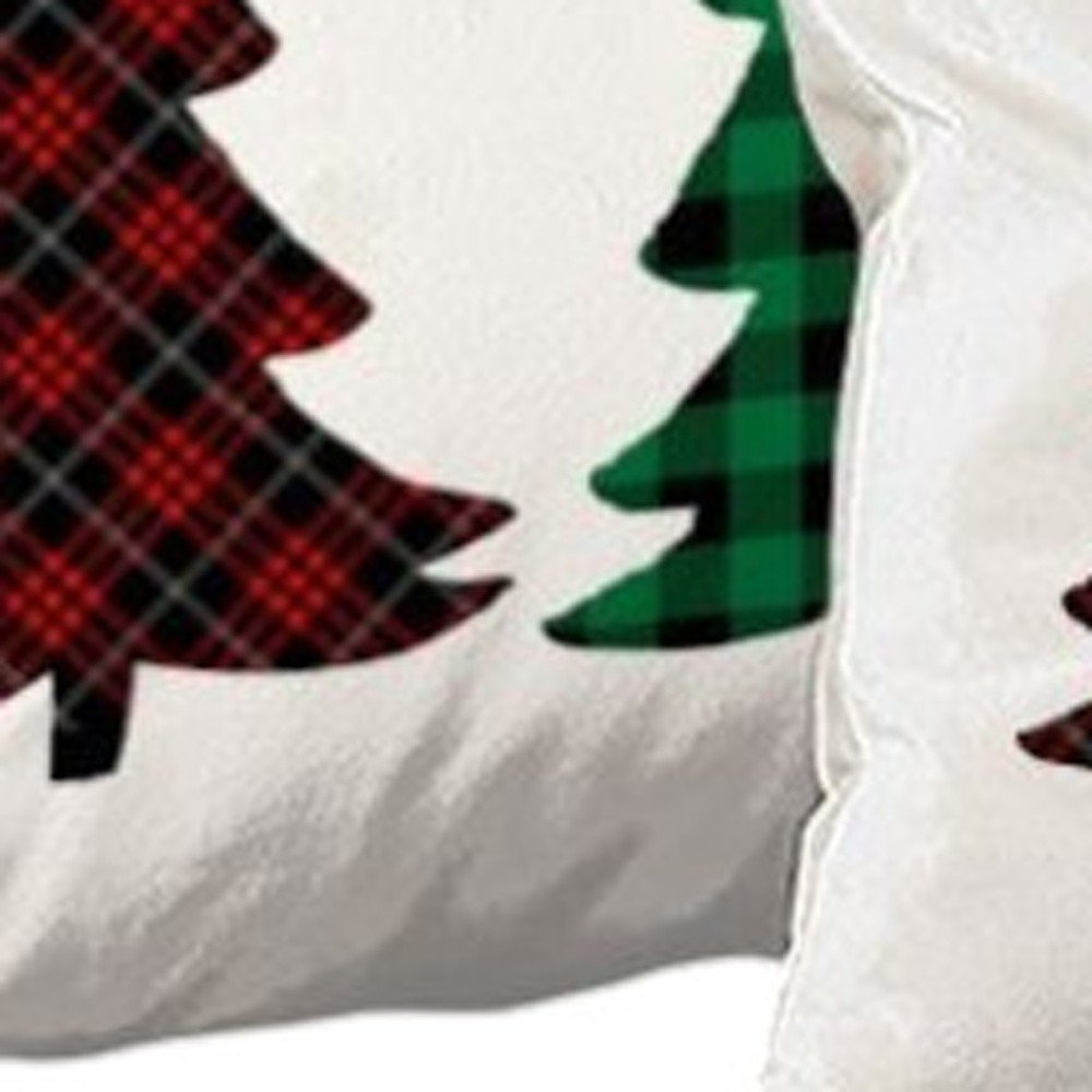 Set of 2 Christmas Tree Trio Plaid Lumbar Pillow Covers