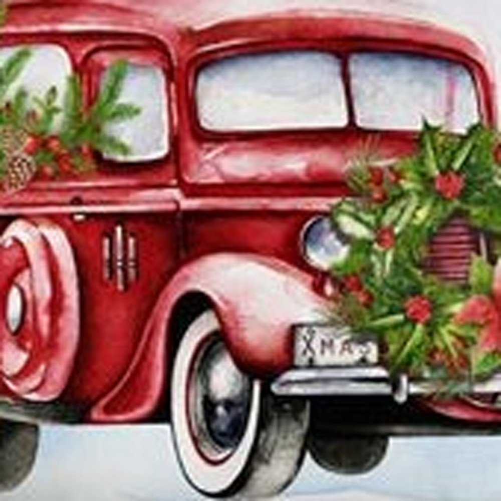 Set of Four Green Christmas Christmas Tree Fabric Throw Pillow Covers