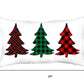 Set of 4 Christmas Tree Trio Plaid Lumbar Pillow Covers