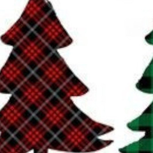 Set of 4 Christmas Tree Trio Plaid Lumbar Pillow Covers