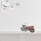 6" Grey Metal Hand Painted Decorative Motorcycle
