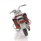 6" Grey Metal Hand Painted Decorative Motorcycle