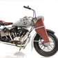 6" Grey Metal Hand Painted Decorative Motorcycle