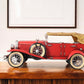5" Red Metal Hand Painted Model Car Tabletop Sculpture