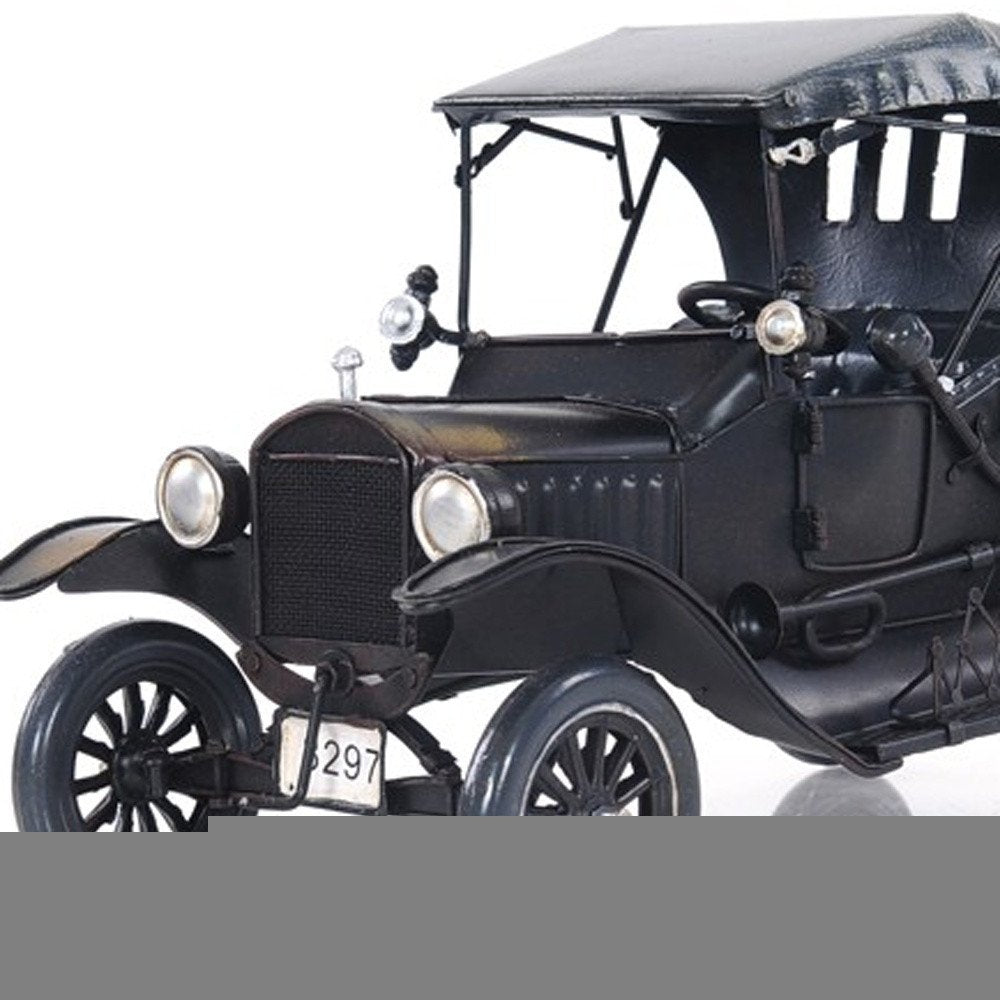 12" Black Metal c1908 Ford Model Car Tabletop Sculpture