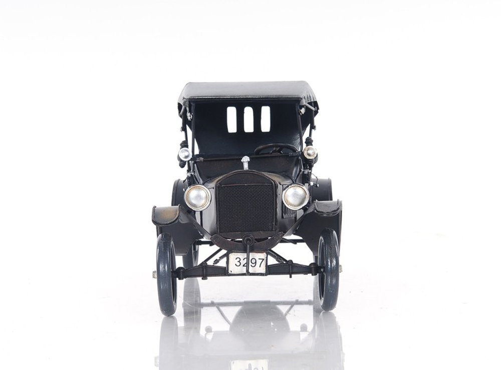 12" Black Metal c1908 Ford Model Car Tabletop Sculpture