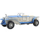 4" White Metal Hand Painted Model Car Tabletop Sculpture