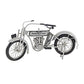 6" White Metal Hand Painted Model Motorcycle Tabletop Sculpture