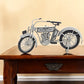 6" White Metal Hand Painted Model Motorcycle Tabletop Sculpture