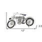 6" White Metal Hand Painted Model Motorcycle Tabletop Sculpture