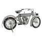 6" White Metal Hand Painted Model Motorcycle Tabletop Sculpture