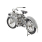 6" White Metal Hand Painted Model Motorcycle Tabletop Sculpture