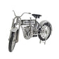 6" White Metal Hand Painted Model Motorcycle Tabletop Sculpture