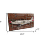 24" Brown And Silver Metal Hand Painted Model Airplane