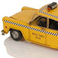 13" Yellow Metal Hand Painted NYC Taxi Tabletop Sculpture