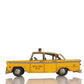 13" Yellow Metal Hand Painted NYC Taxi Tabletop Sculpture