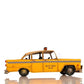 13" Yellow Metal Hand Painted NYC Taxi Tabletop Sculpture