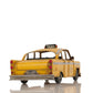 13" Yellow Metal Hand Painted NYC Taxi Tabletop Sculpture