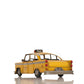 13" Yellow Metal Hand Painted NYC Taxi Tabletop Sculpture