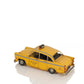 13" Yellow Metal Hand Painted NYC Taxi Tabletop Sculpture
