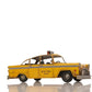 13" Yellow Metal Hand Painted NYC Taxi Tabletop Sculpture
